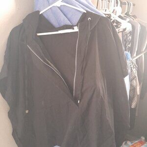 Pure Ulla Popken BLACK BLOUSE W/HOODIE SIZE 24-26